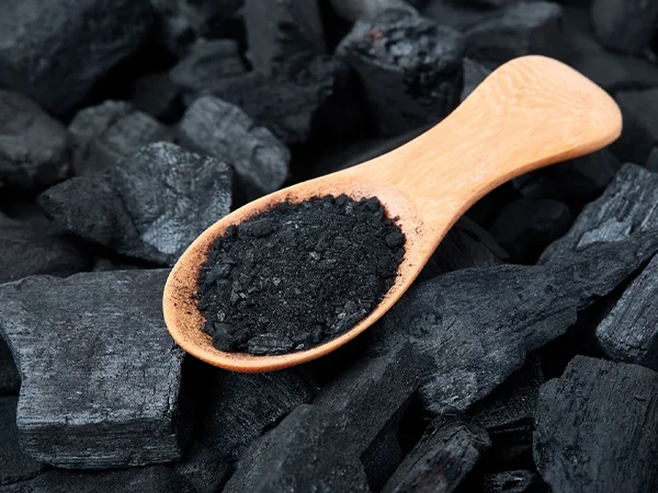Black activated carbon material