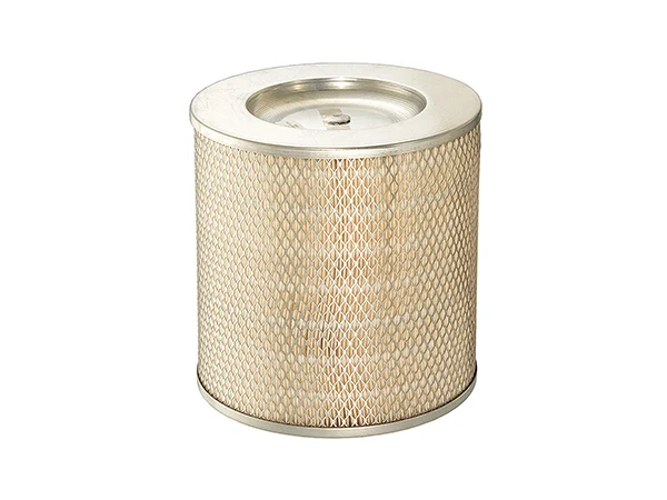 Air filter with metal end caps
