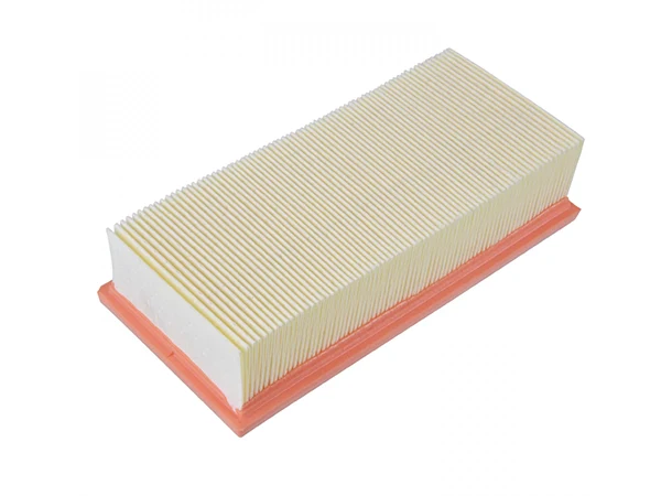 Air filter with paper pleating adhesive