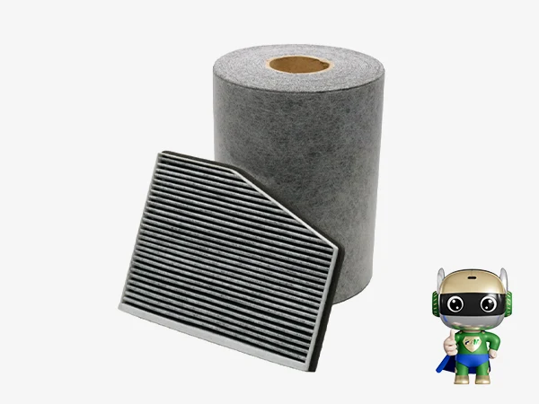 Activated carbon filter fabric and cabin air filter