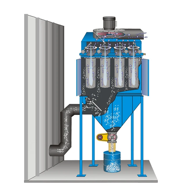Cartridge-type dust collector system diagram
