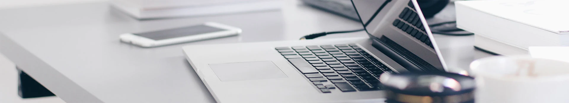 Laptop and phone on the table
