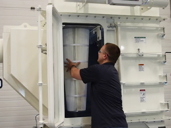 Replace dust filter cartridge