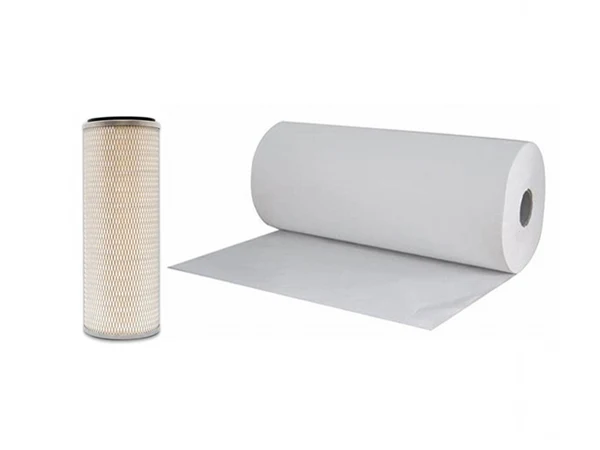 Cartucho de filtro colector de polvo y un rollo de tela de filtro