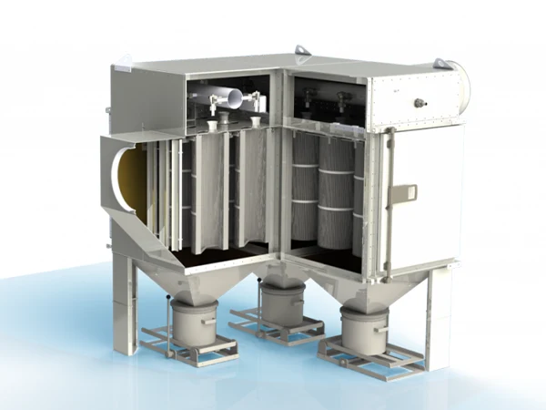 Cross-sectional view of a cartridge dust collector