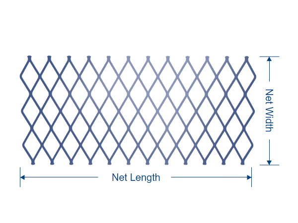 Expanded metal mesh length and width diagram