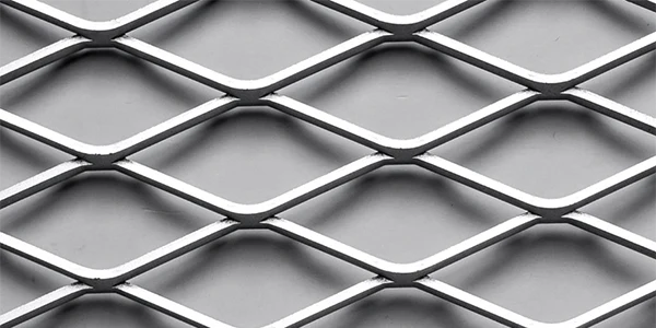 Top view of expanded metal mesh