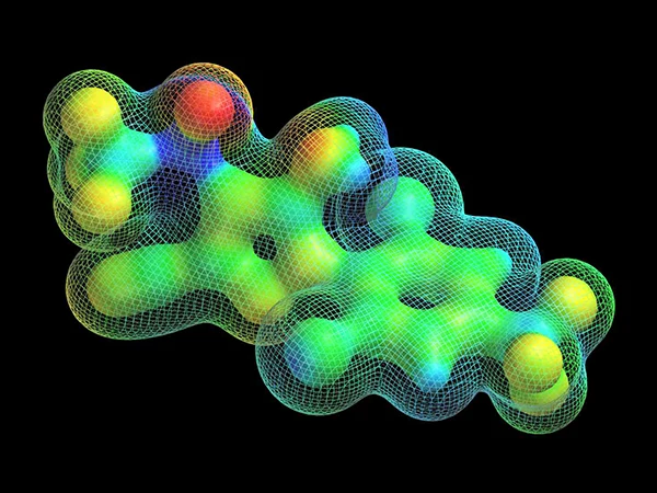Halogen compound on a black background