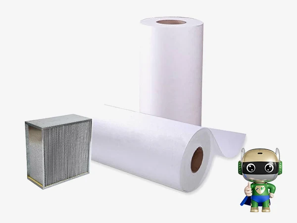 White high-efficiency & ultra-high-efficiency glass fiber filter paper and a high-efficiency filter