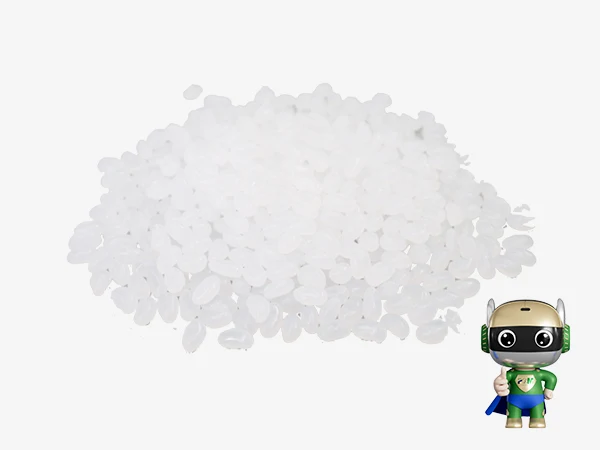 Hot melt adhesive sample on white background