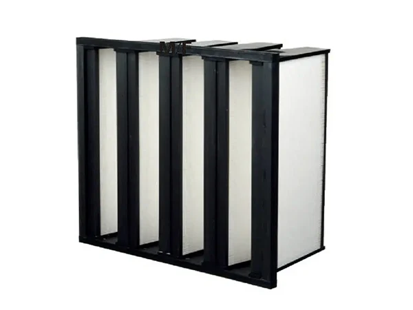 V-shaped frame filter on a white background