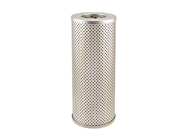 Hydraulic oil filter with metal end caps