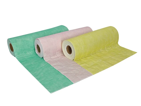 Non-woven bag filter material in 3 different colors
