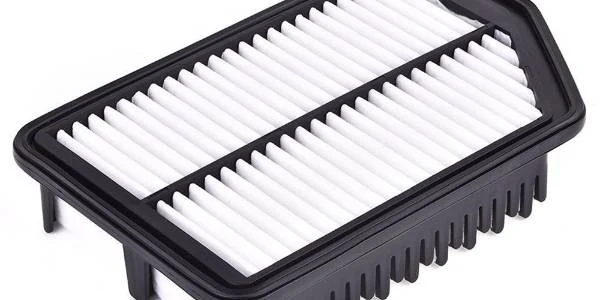 A non-woven fabric air filter with a black casing
