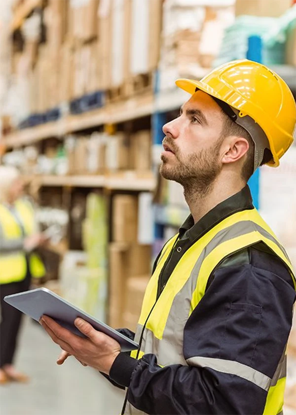 Supply chain management personnel in the warehouse
