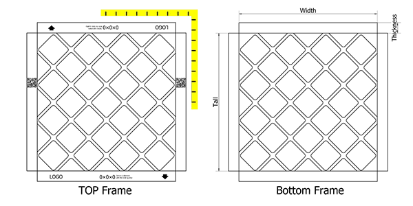 Schematic diagram of the top and bottom structure of the paper frame