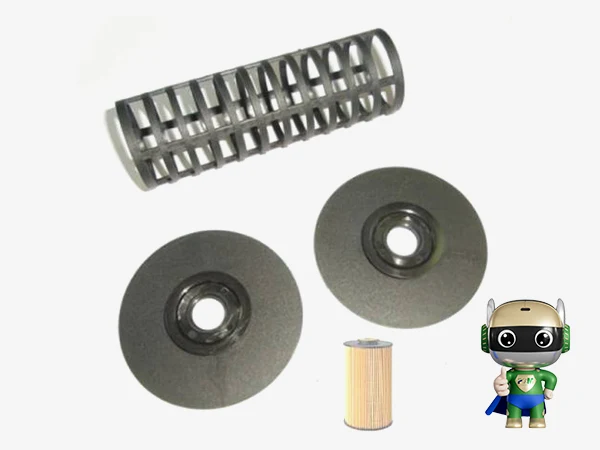Various plastic end caps and inner tubes on a white background
