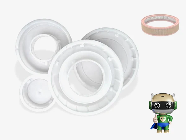 Plastic molds on a white background