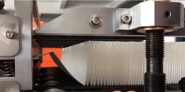 Primary, medium, and high-efficiency filter material pleating