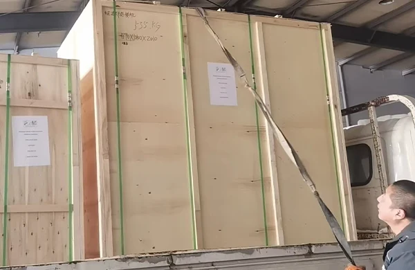Products being loaded for delivery