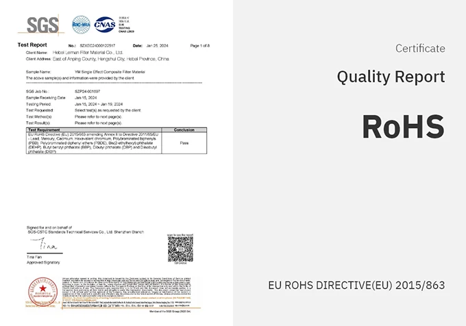 Single-Effect Composite Filter Material RoHS Report