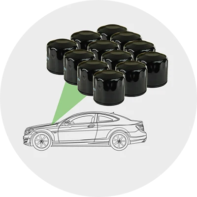 Oil filter on a gray background