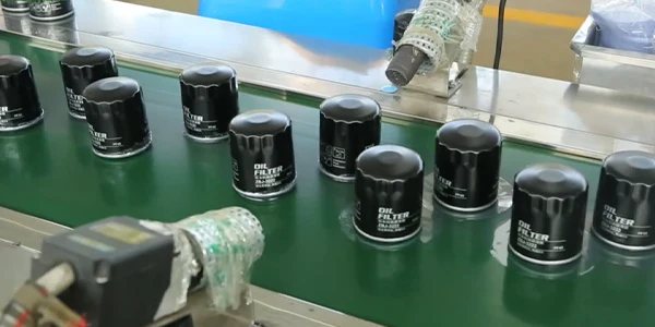 Package spin-on fuel and oil filters.