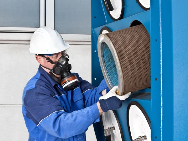 Replace the dust collector filter cartridge
