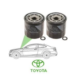 Toyota car oil filter on a gray background