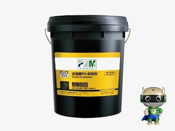 Two-component adhesive on a white background