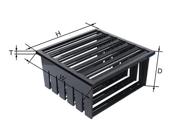 Black V-shaped plastic frame